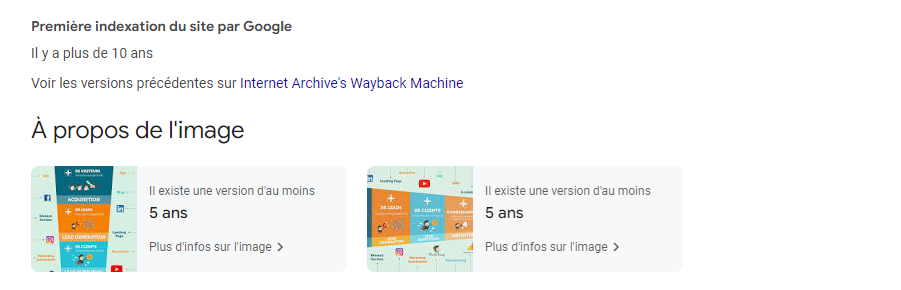 Lien vers la wayback machine